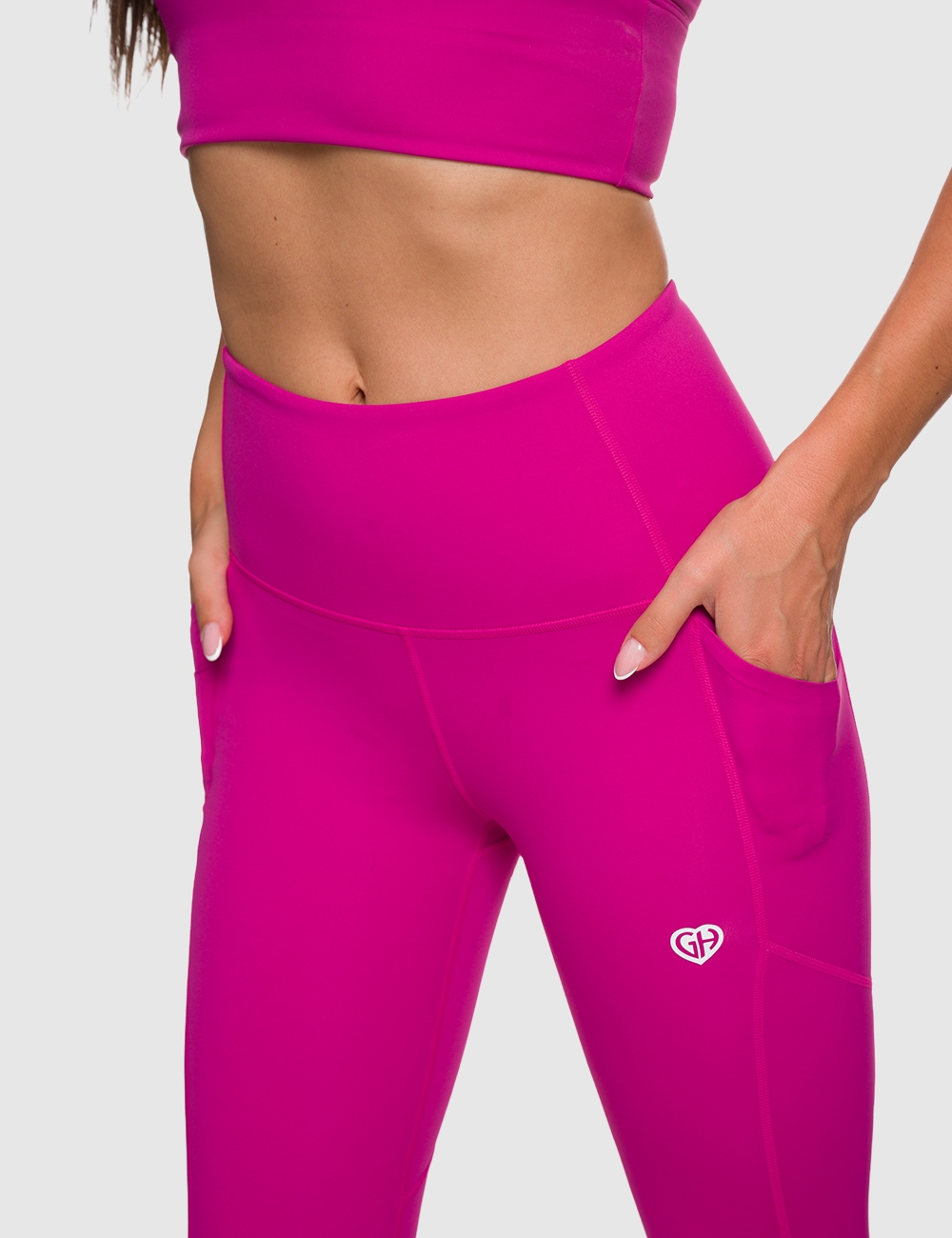 Legginsy Sportowe Runner Support Neon Róż - Gymhero