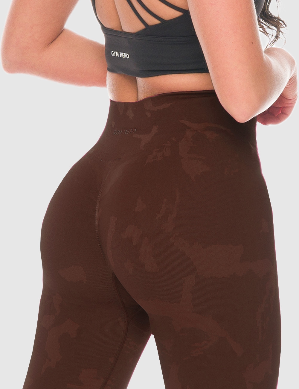 Legginsy sportowe Dots 2.0 brązowe - Gymhero