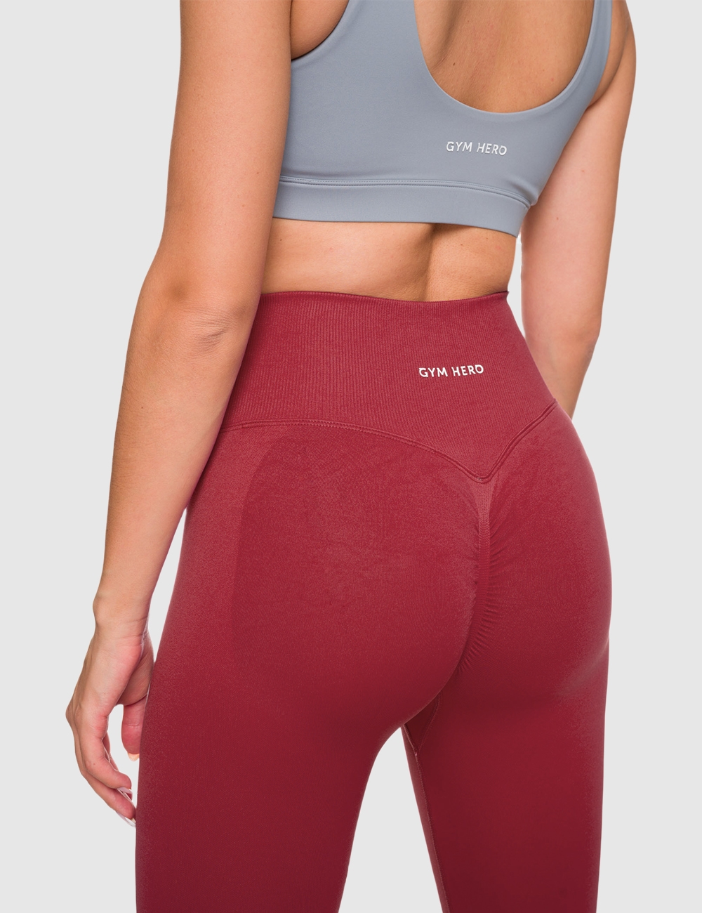 Legginsy Bezszwowe Scrunch Bordo - Gymhero