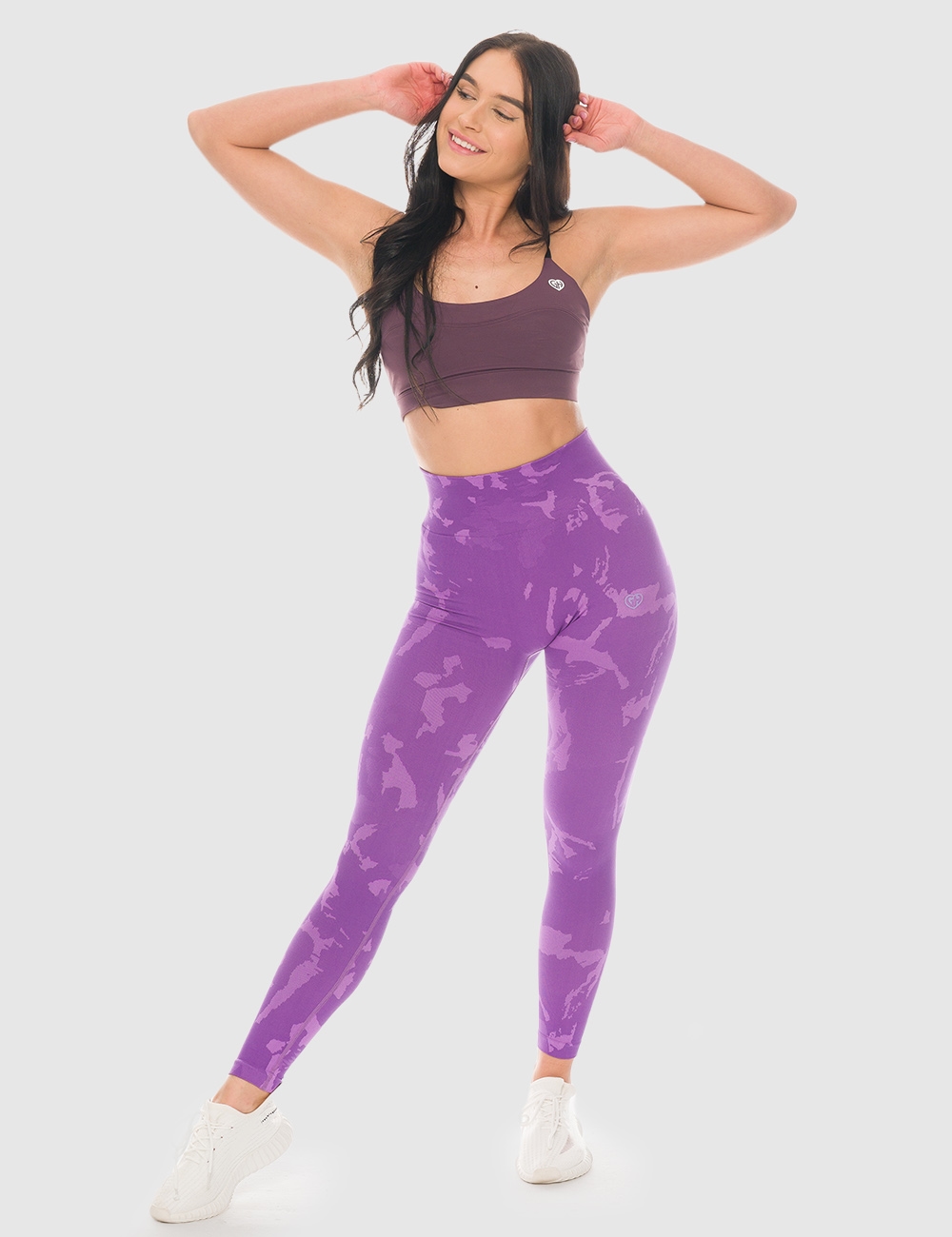 Legginsy sportowe Dots Fioletowe - Gymhero
