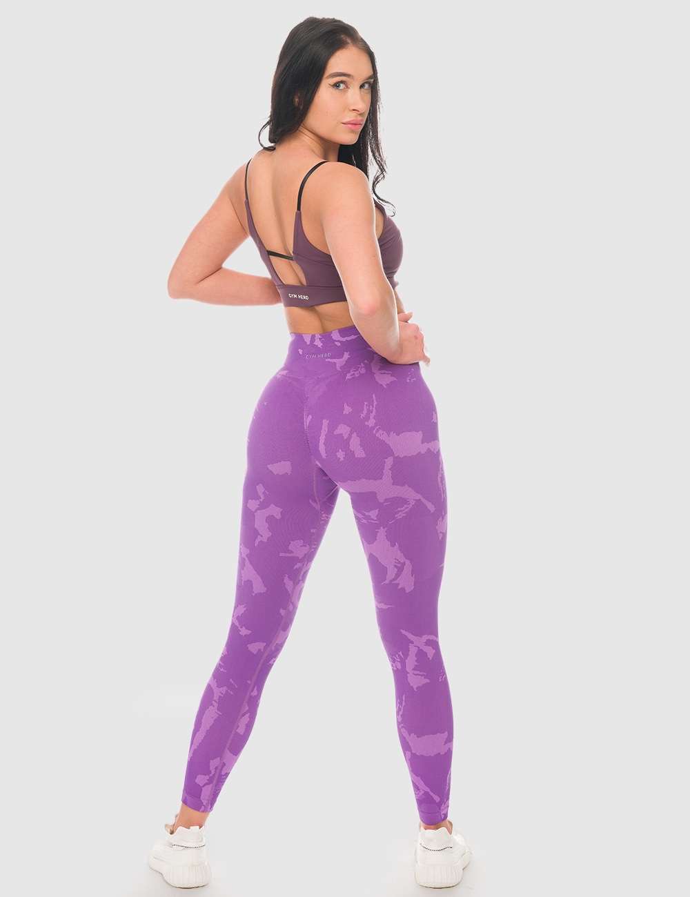 Legginsy sportowe Dots Fioletowe - Gymhero