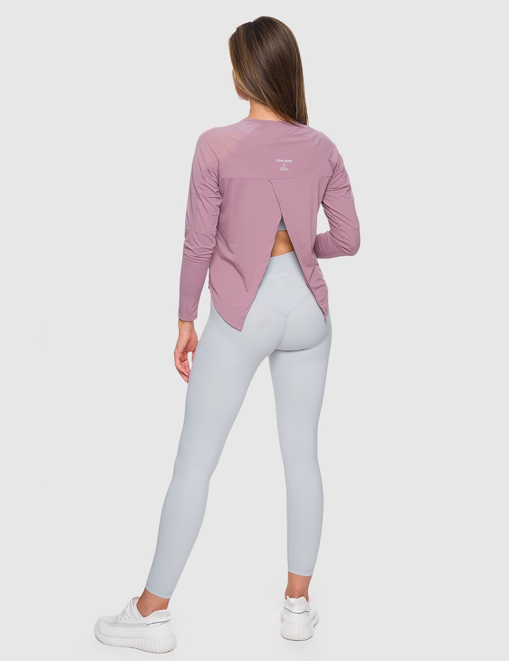 Longsleeve Open Back GHxQCZAJ Brudny Róż - Gymhero