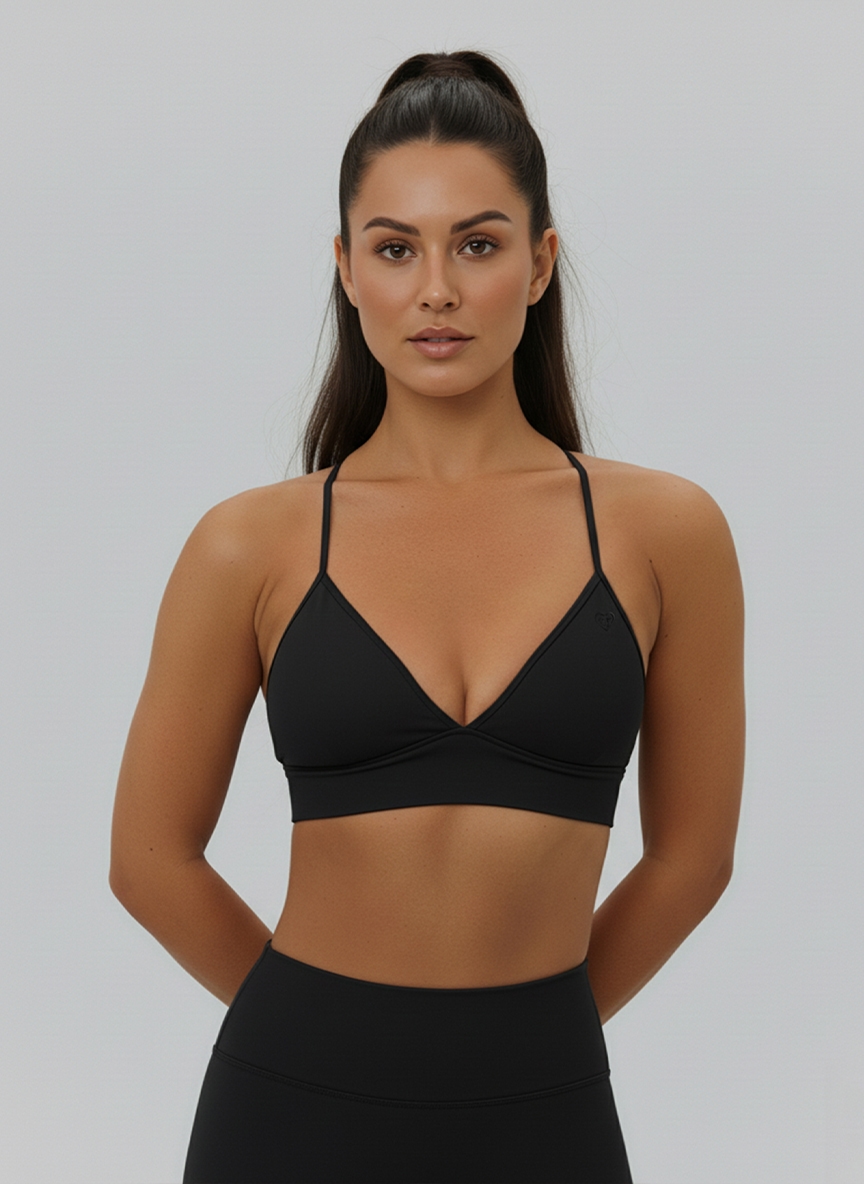 Stanik Sportowy Flex Flow Czarny - Gymhero