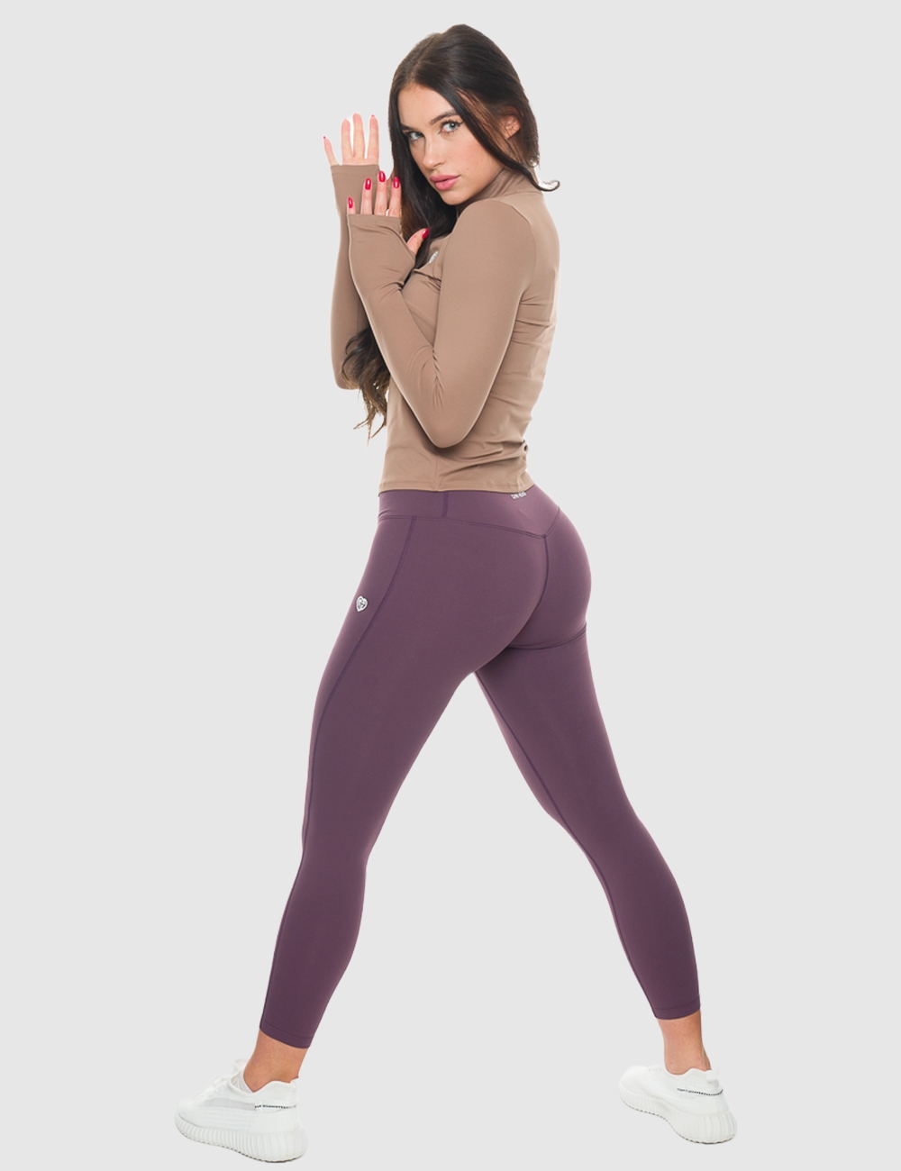 Longsleeve Runner Support Beż - Gymhero