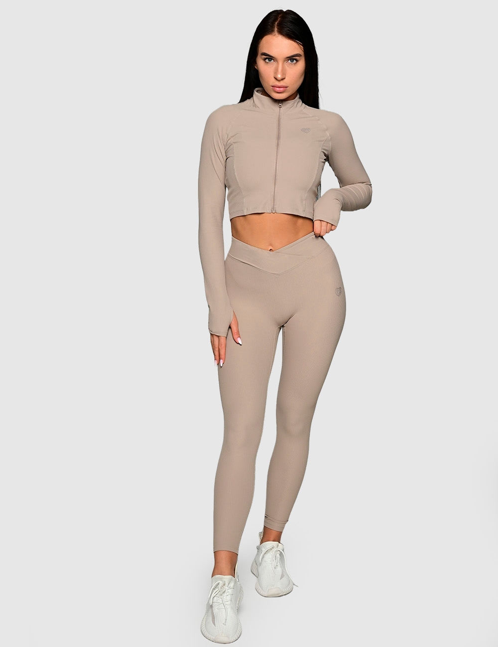 Legginsy sportowe Spunky Fit Beżowe  - Gymhero