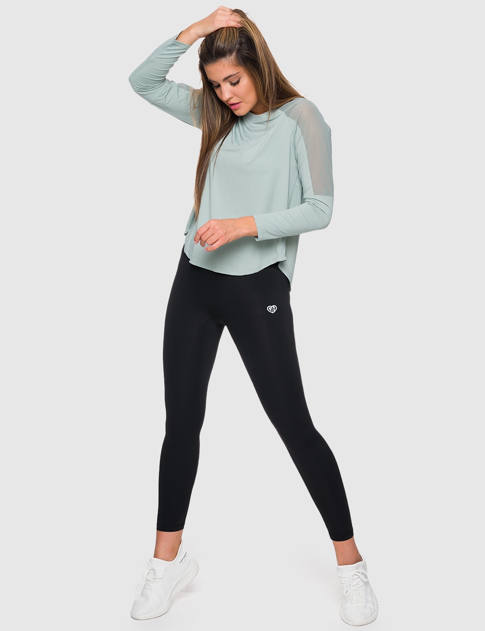 Longsleeve Open Back GHxQCZAJ Zielony - Gymhero