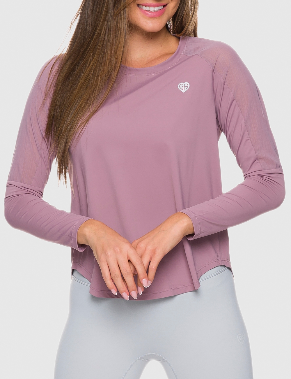 Longsleeve Open Back GHxQCZAJ Brudny Róż - Gymhero