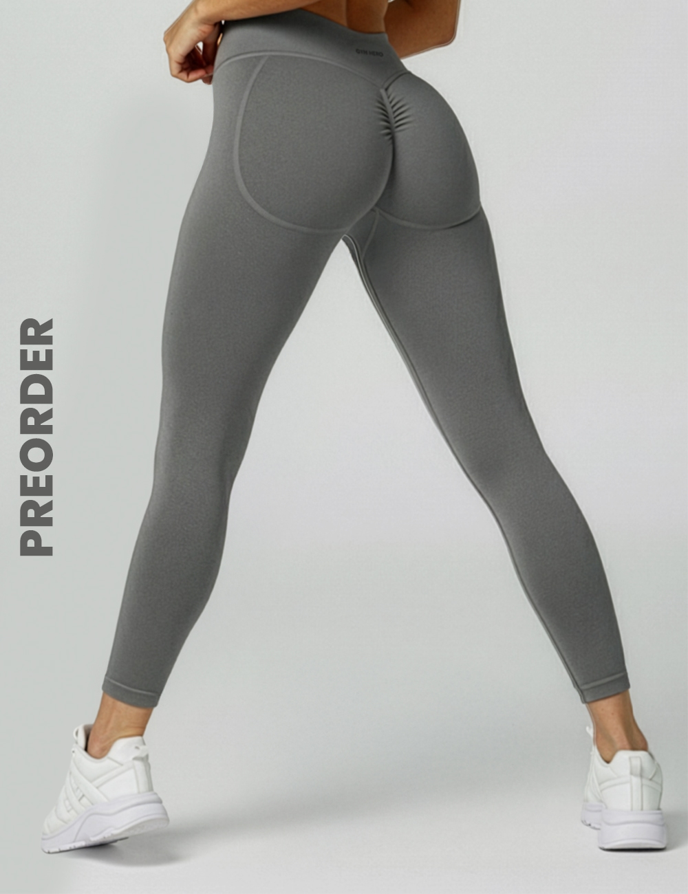 Legginsy bezszwowe Scrunch 2.0 Deep Grey - Gymhero