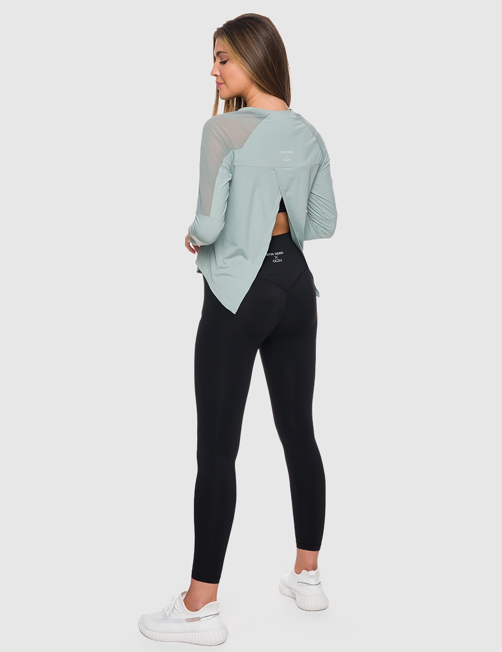 Longsleeve Open Back GHxQCZAJ Zielony - Gymhero