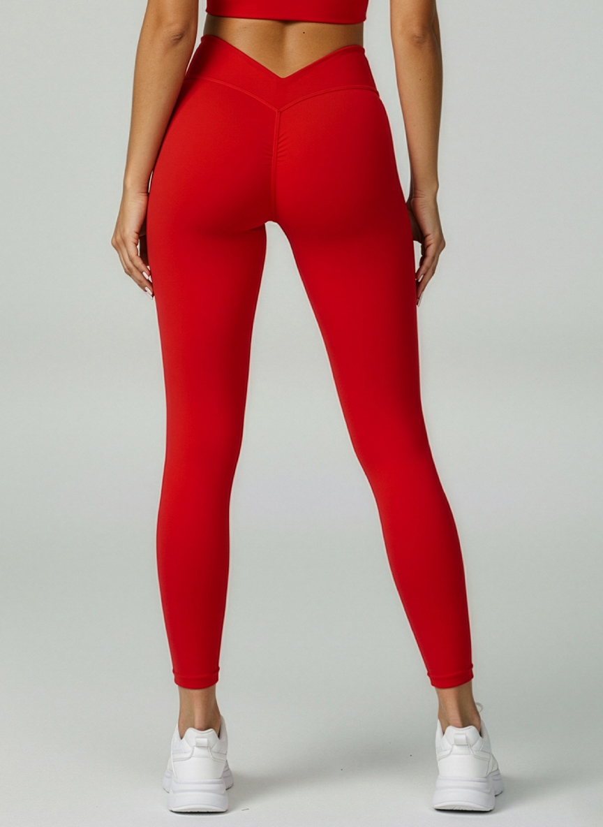 Legginsy Sportowe Flex Flow Czerwone - Gymhero