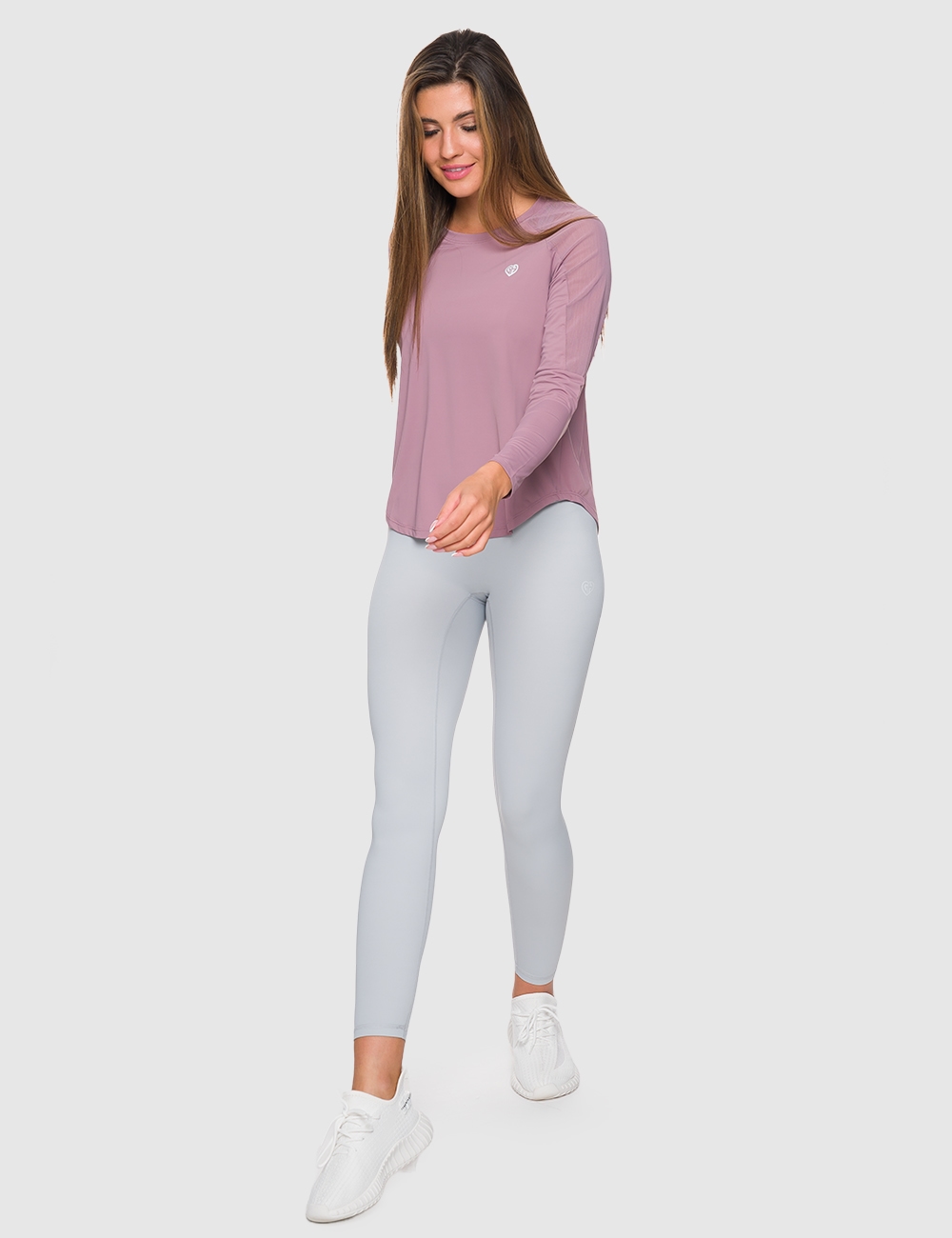 Longsleeve Open Back GHxQCZAJ Brudny Róż - Gymhero