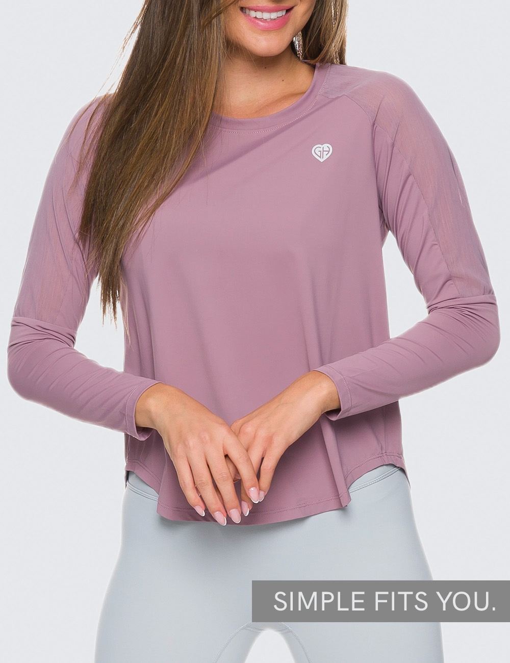 Longsleeve Open Back GHxQCZAJ Brudny Róż - Gymhero