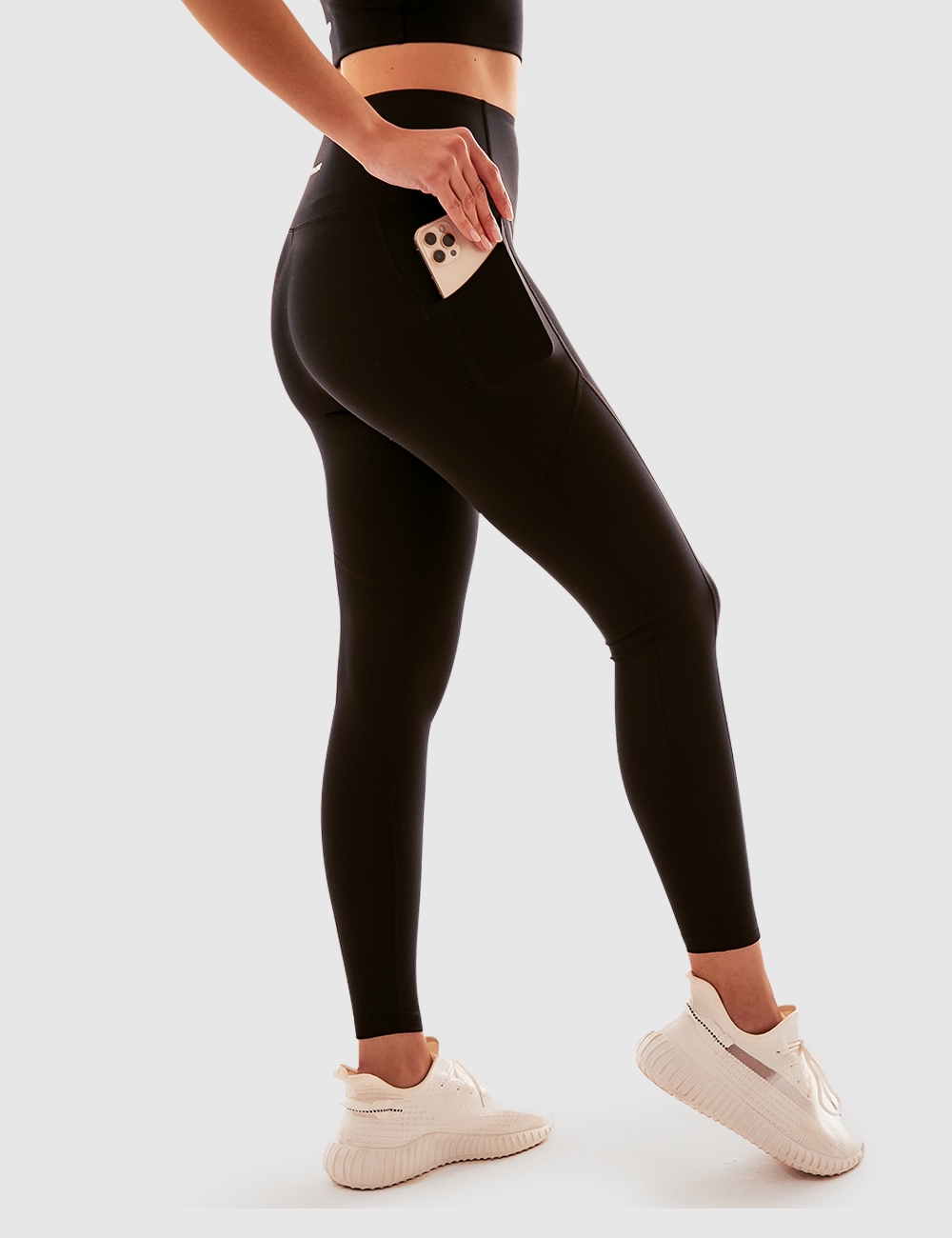 Legginsy Sportowe Runner Support Czarne - Gymhero