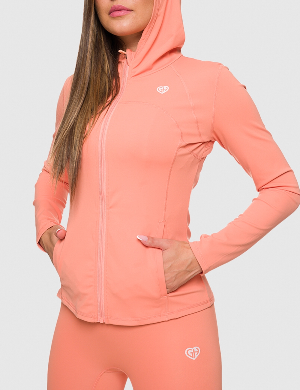 Bluza z suwakiem GHxQCZAJ  Pomarańczowa - Gymhero