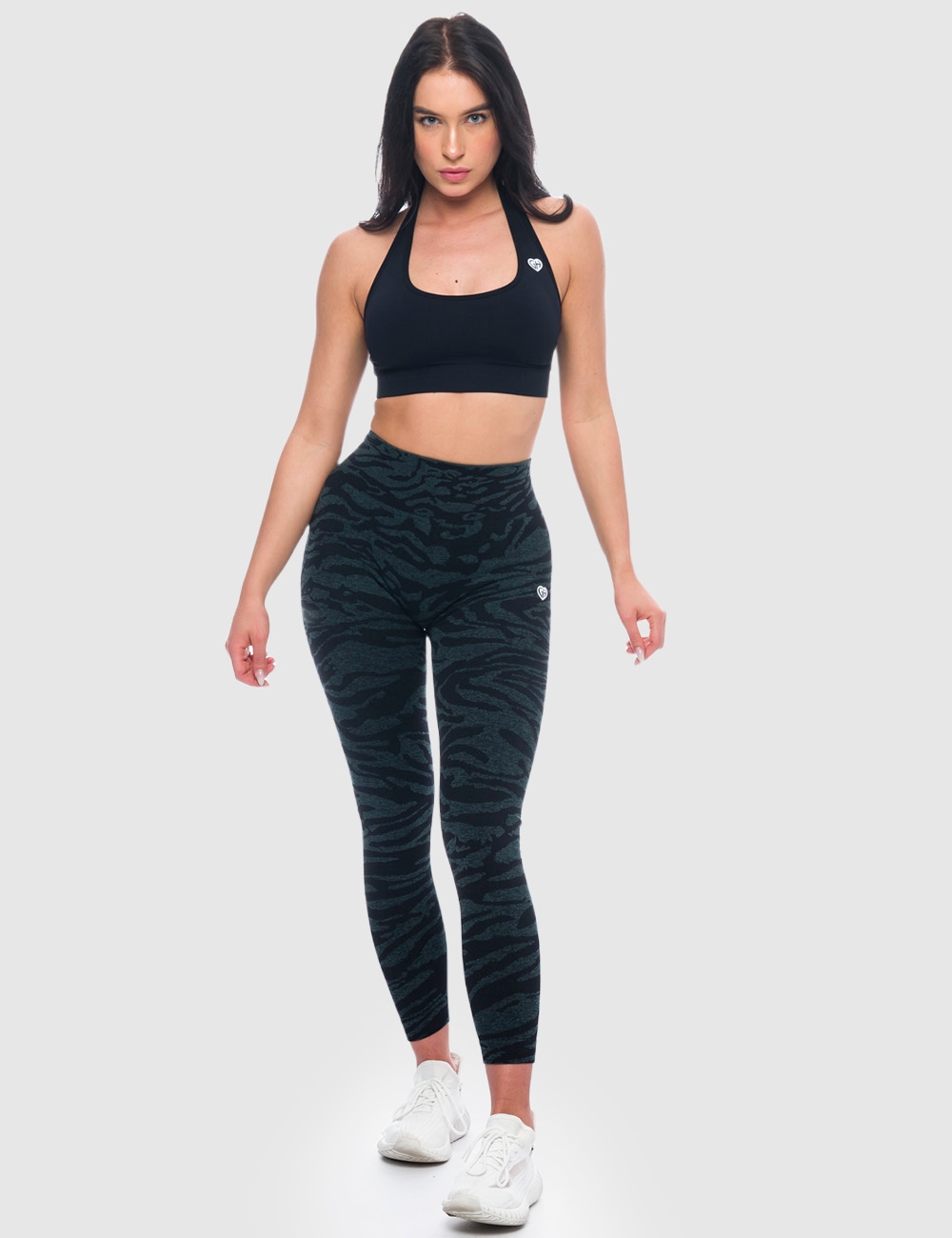 Stanik Sportowy Halter Czarny - Gymhero