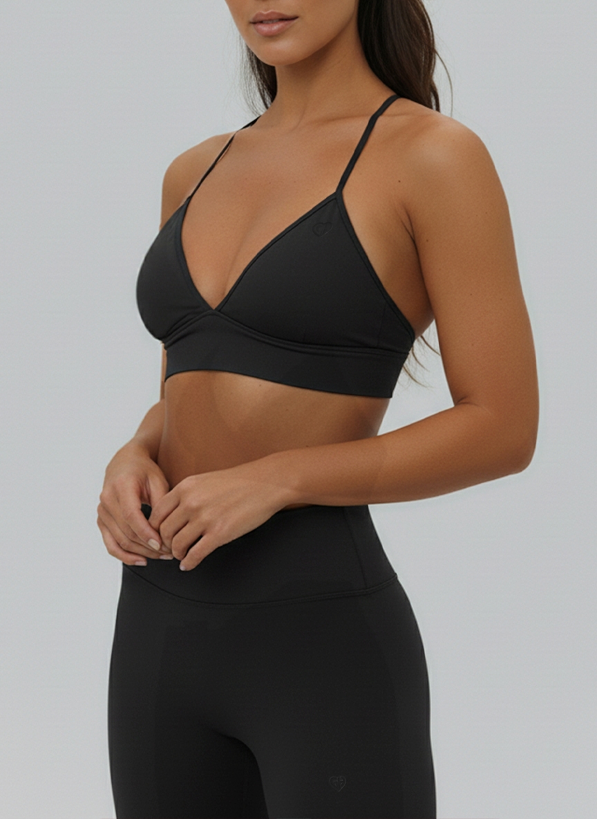 Stanik Sportowy Flex Flow Czarny - Gymhero