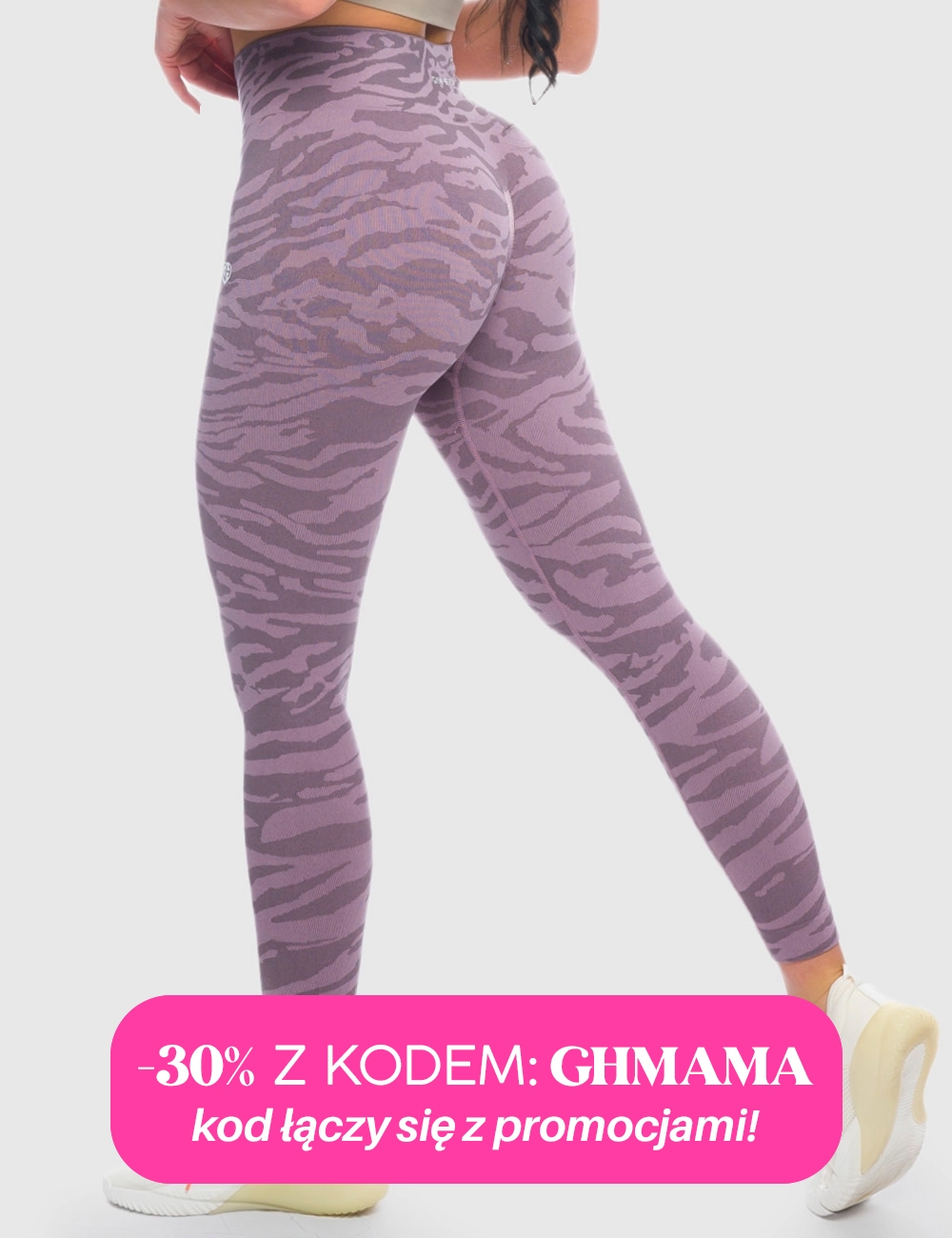 Legginsy Bezszwowe Zebra Różowe - Gymhero