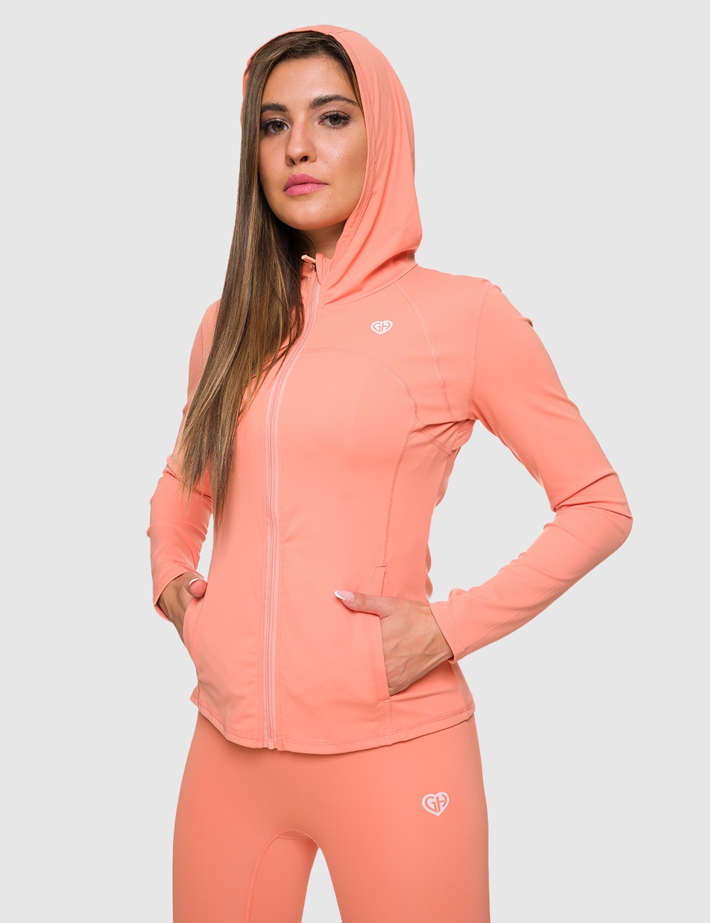 Bluza z suwakiem GHxQCZAJ  Pomarańczowa - Gymhero