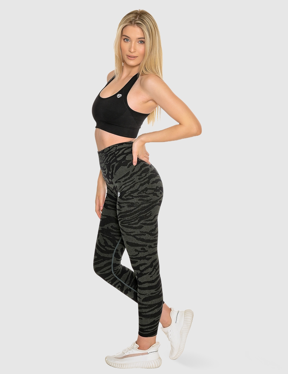 Legginsy Bezszwowe Zebra Czarne - Gymhero