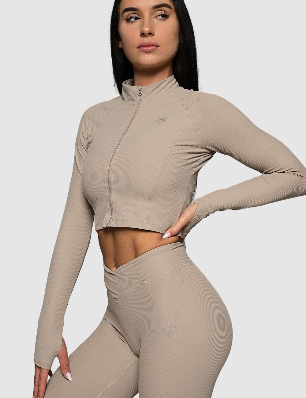 Legginsy sportowe Spunky Fit Beżowe  - Gymhero