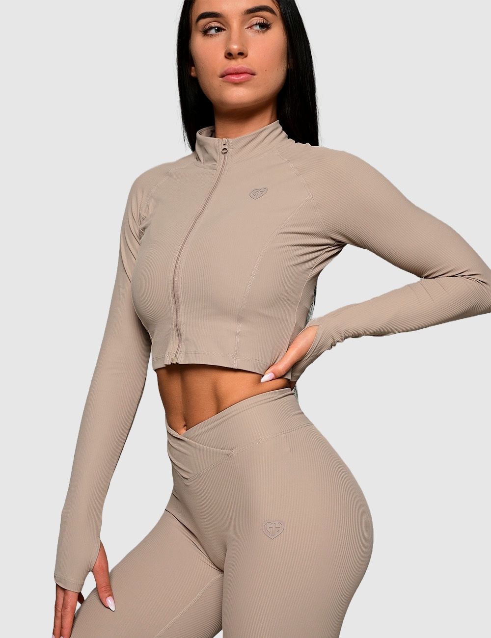 Legginsy sportowe Spunky Fit Beżowe  - Gymhero