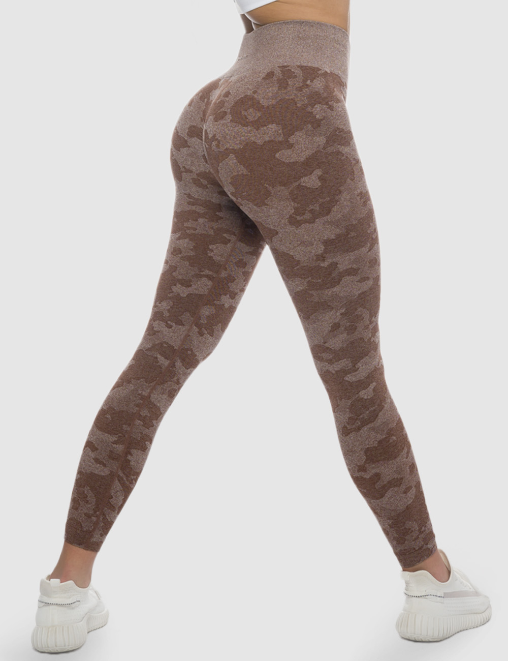 Legginsy Sportowe Gym Force Brązowe  - Gymhero