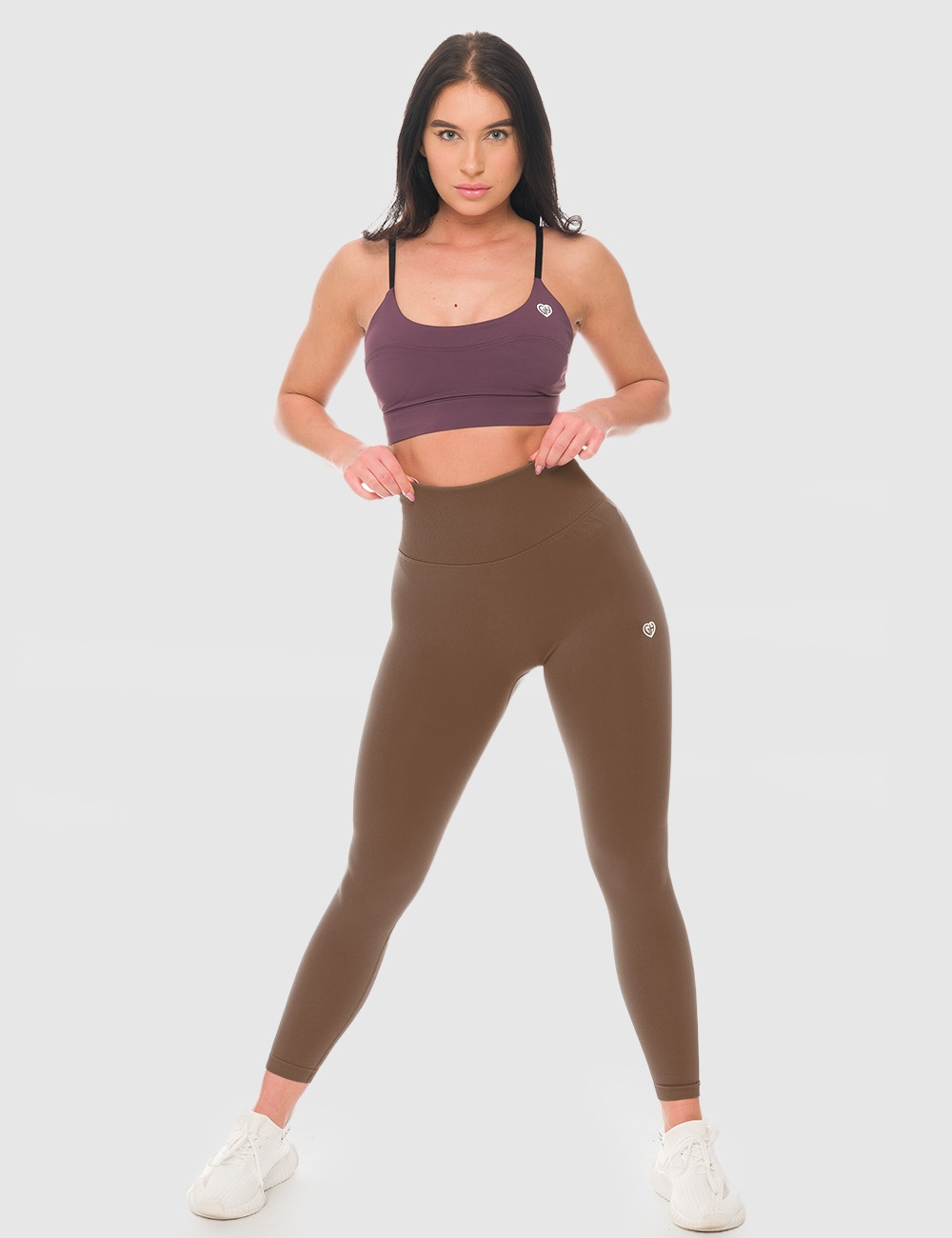 Legginsy Bezszwowe Scrunch Brązowe - Gymhero