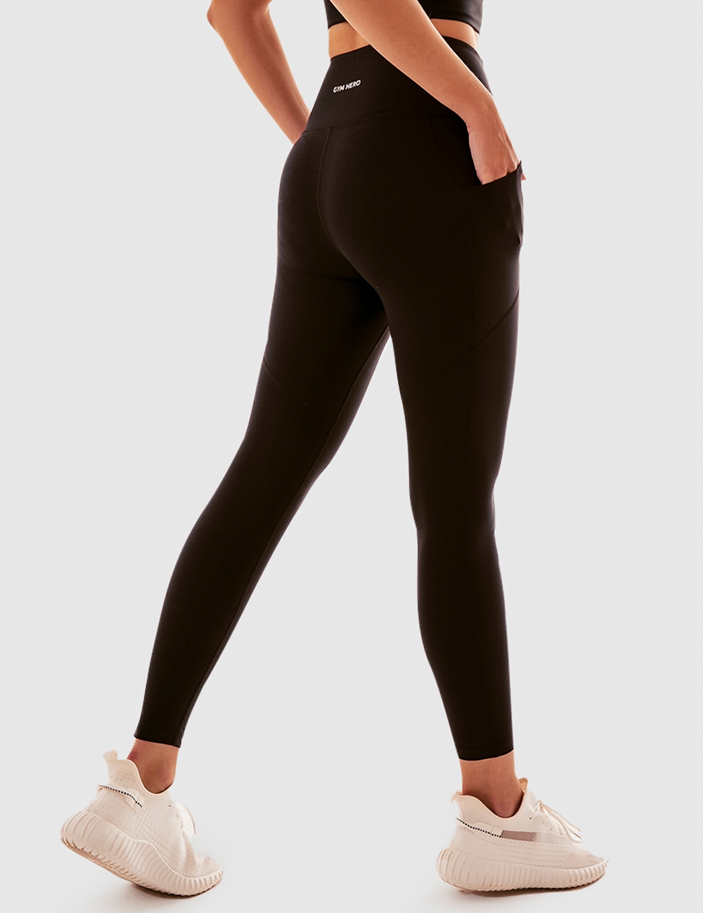 Legginsy Sportowe Runner Support Czarne - Gymhero