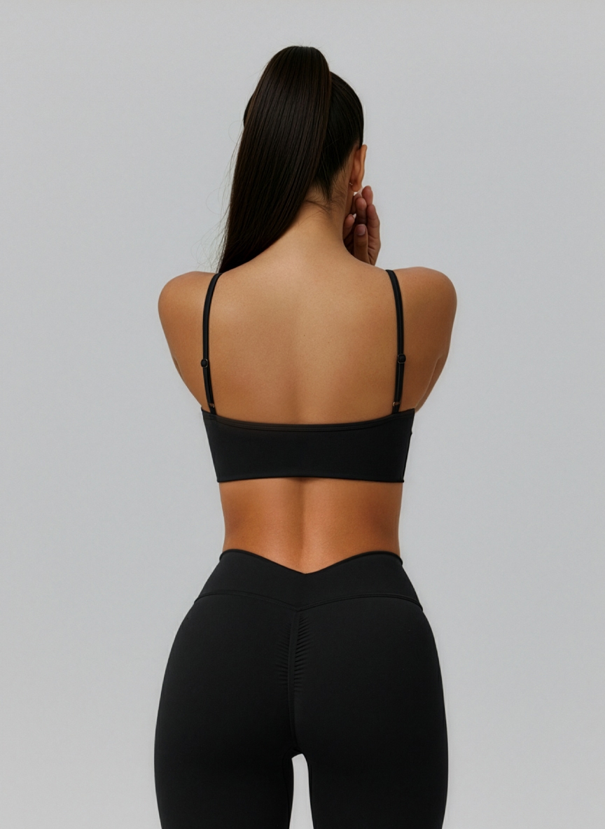 Stanik Sportowy Flex Flow Czarny - Gymhero