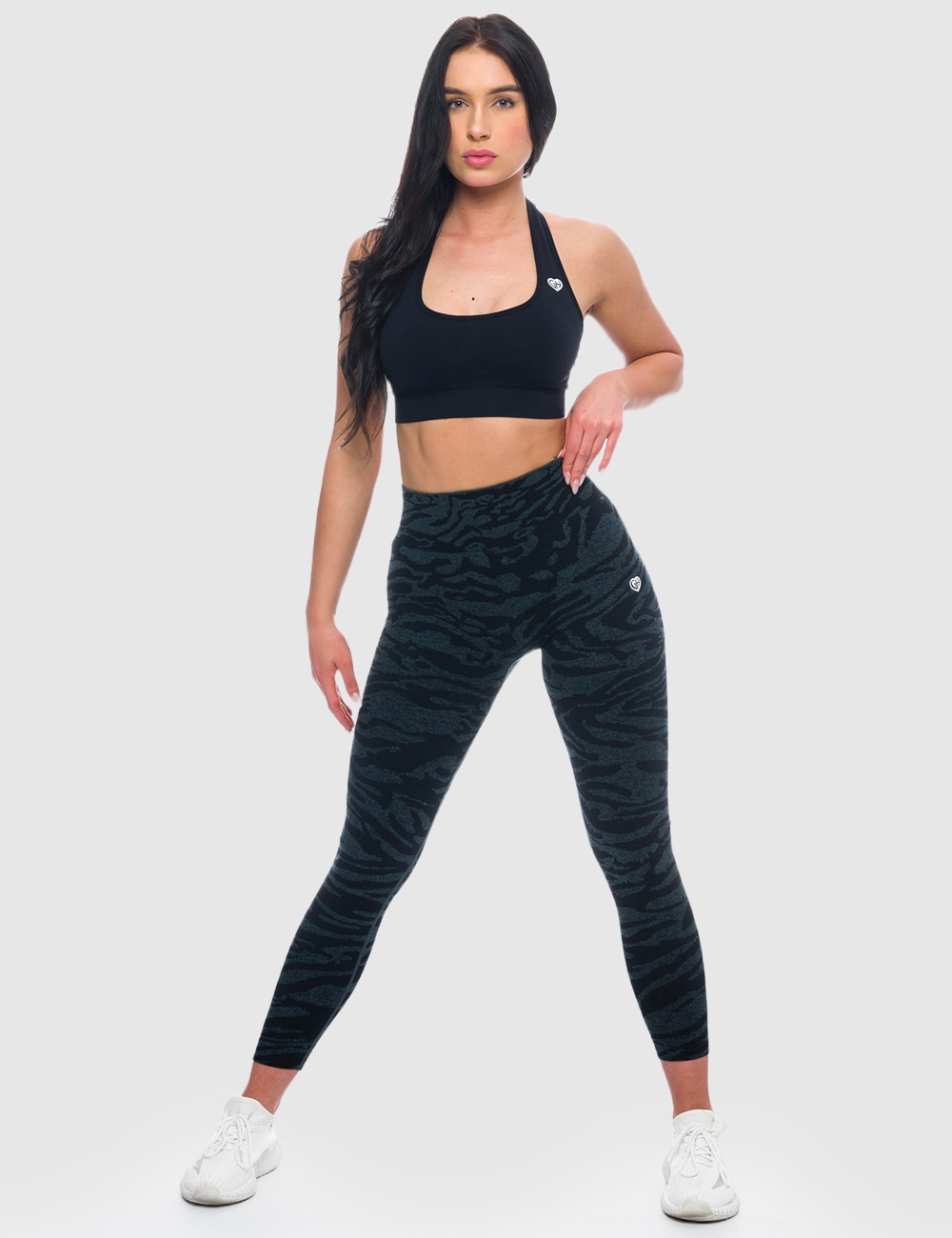 Stanik Sportowy Halter Czarny - Gymhero