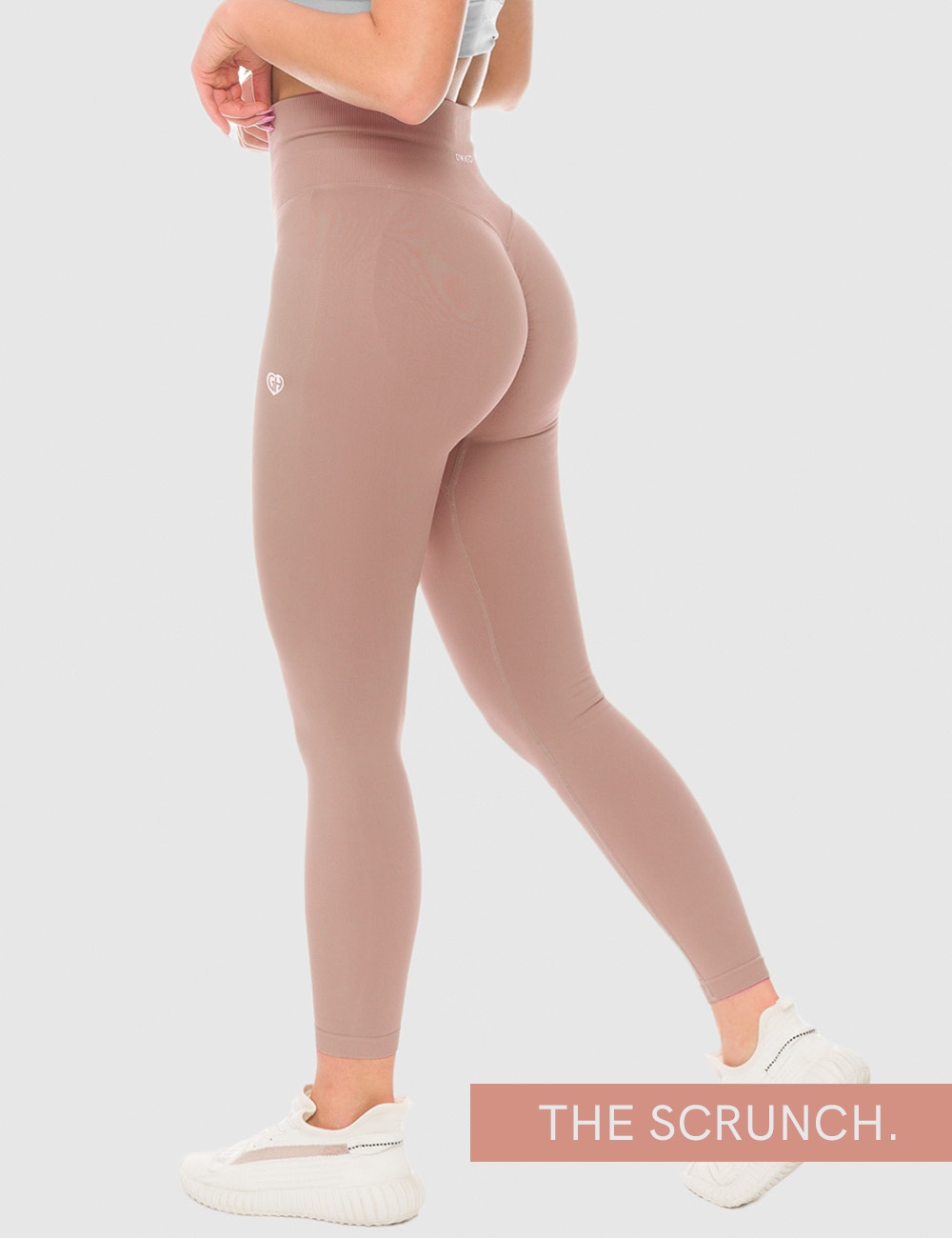 Legginsy Bezszwowe Scrunch Jasny Róż - Gymhero