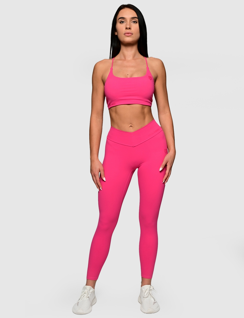 Legginsy sportowe CHARM FIT neon róż - Gymhero
