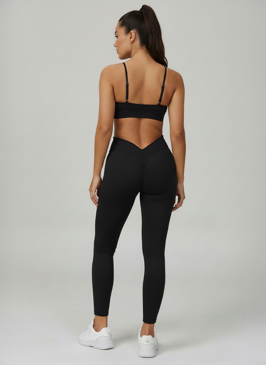 Stanik Sportowy Flex Flow Czarny - Gymhero