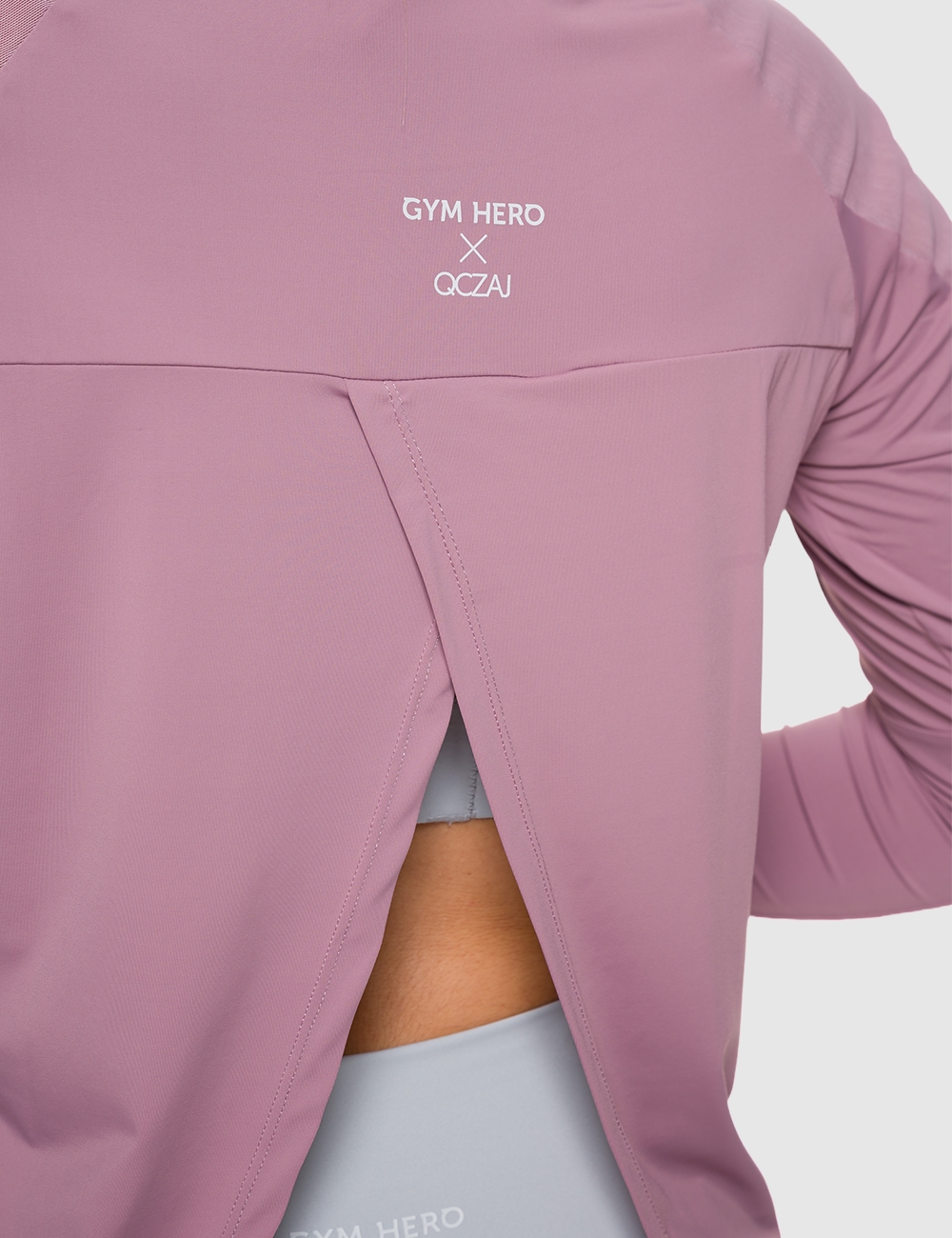 Longsleeve Open Back GHxQCZAJ Brudny Róż - Gymhero