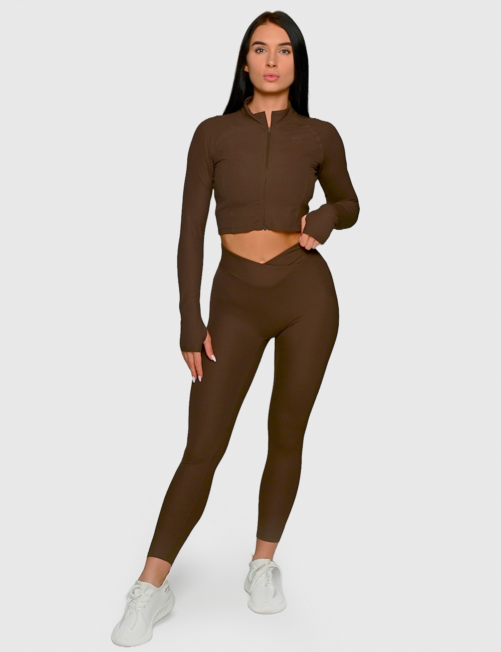 Legginsy Sportowe Spunky Fit brązowe  - Gymhero
