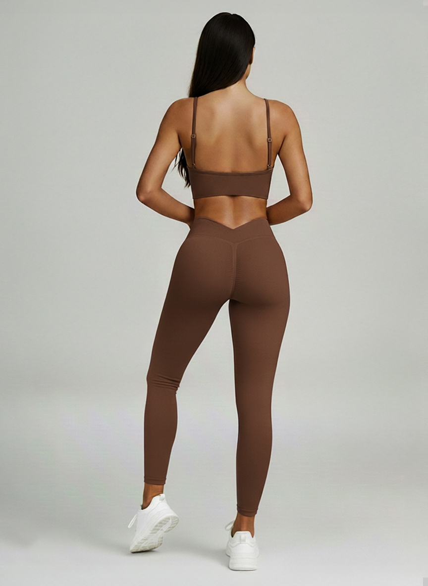 Legginsy Sportowe Flex Flow Mocha - Gymhero