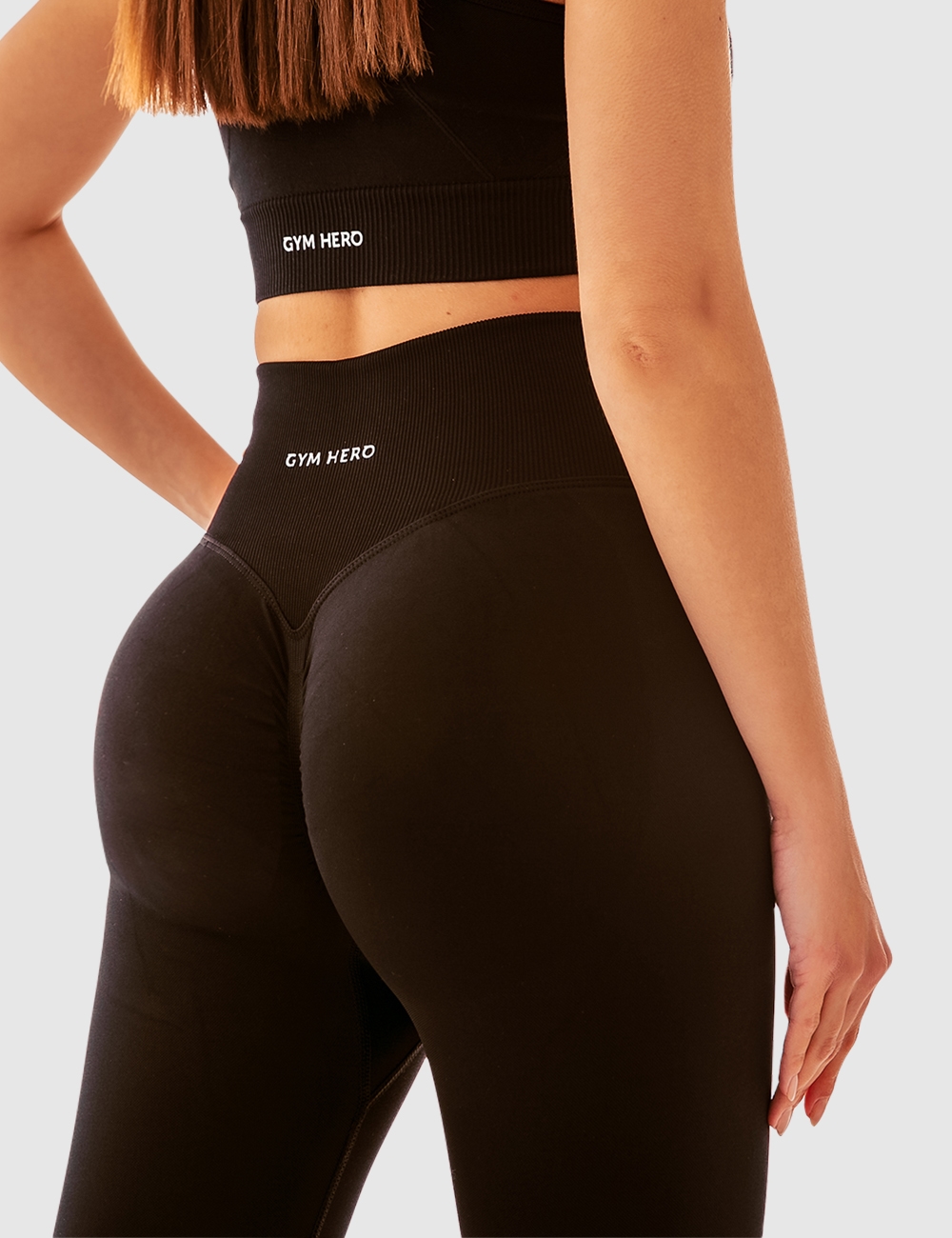 Legginsy Bezszwowe Scrunch Czarne - Gymhero