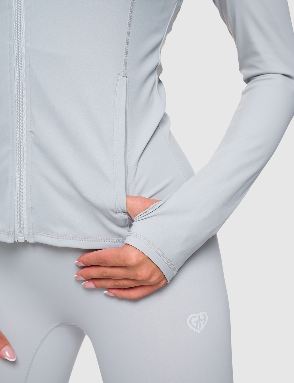 Bluza z suwakiem GHxQCZAJ Szara - Gymhero