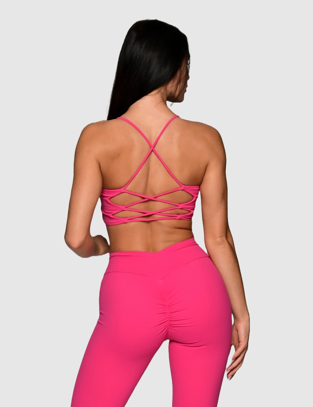Stanik sportowy CHARM FIT neon róż - Gymhero