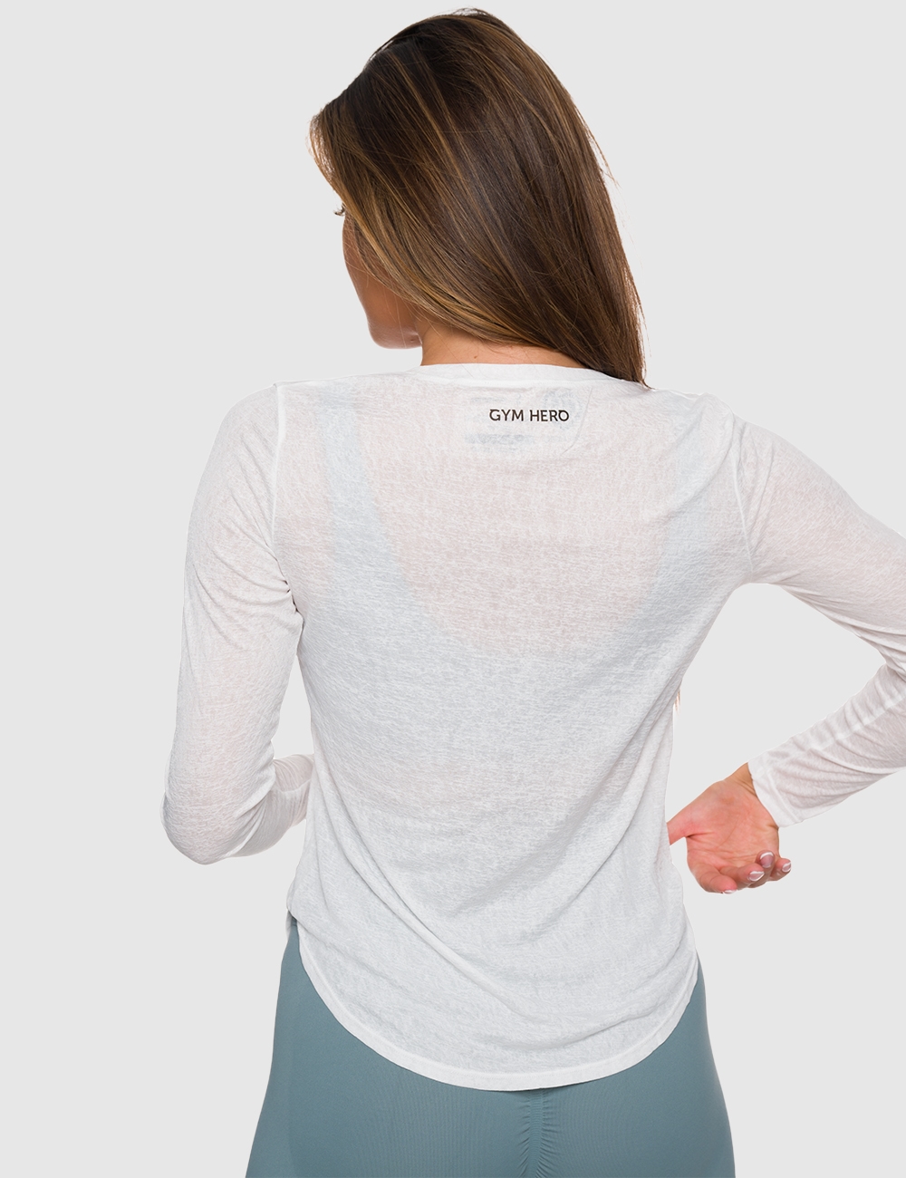 Longsleeve Sportowy Wave Biały - Gymhero