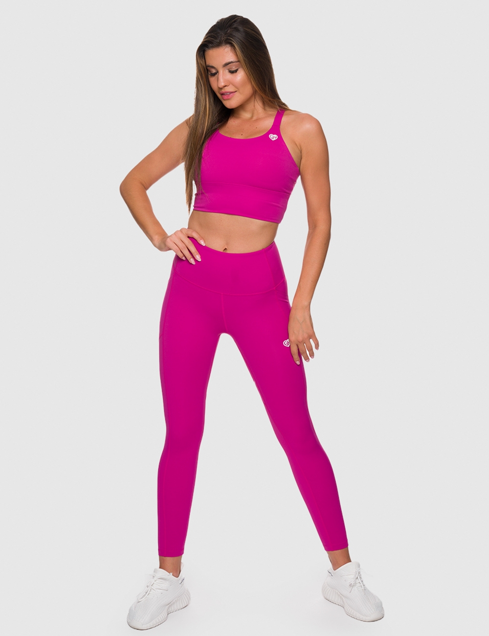 Stanik Sportowy Runner Support Neon Róż  - Gymhero