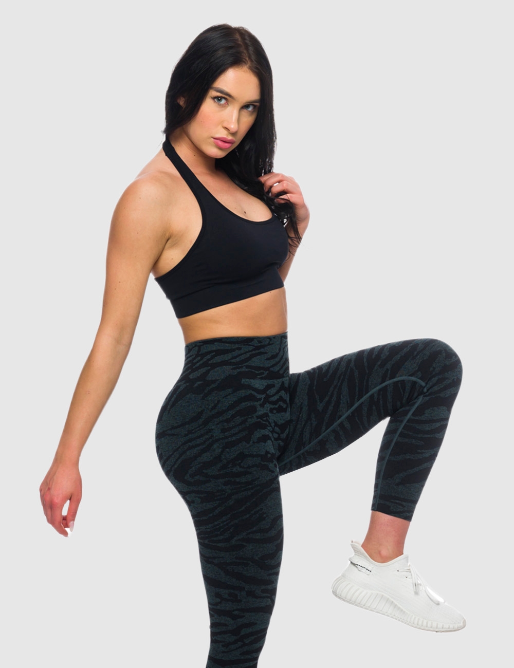 Stanik Sportowy Halter Czarny - Gymhero