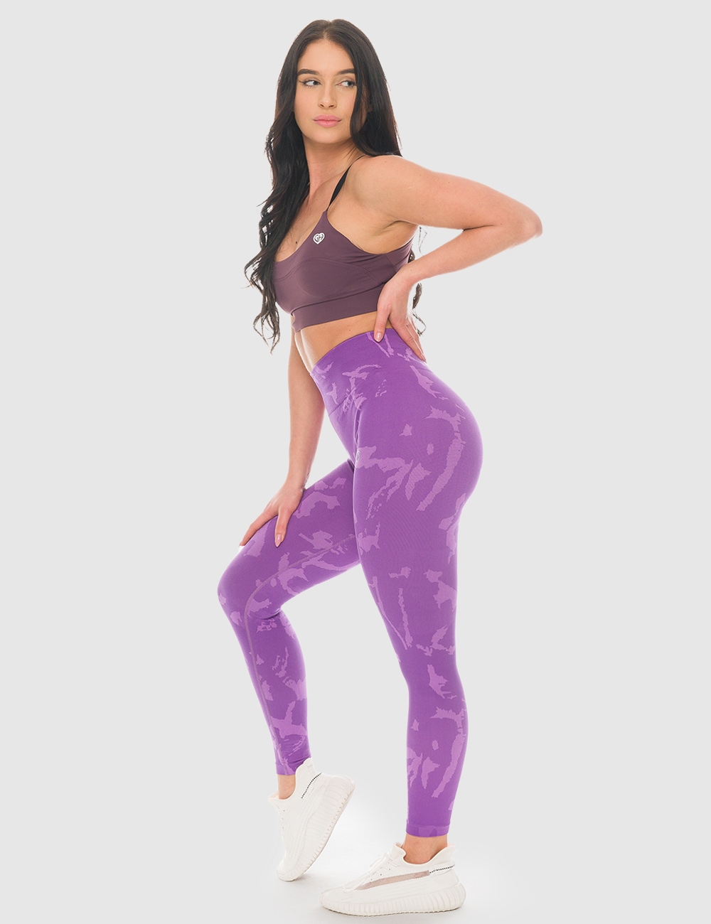 Legginsy sportowe Dots Fioletowe - Gymhero