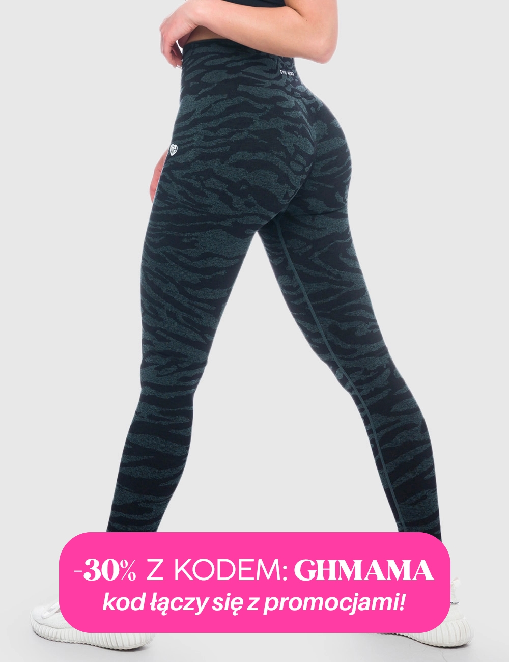 Legginsy Bezszwowe Zebra Czarne - Gymhero