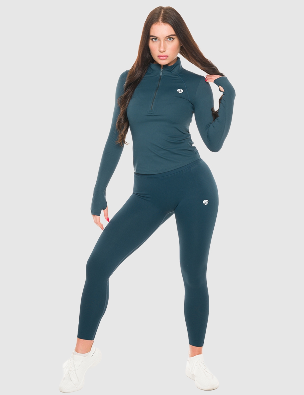 Longsleeve Runner Support Butelkowa Zieleń - Gymhero
