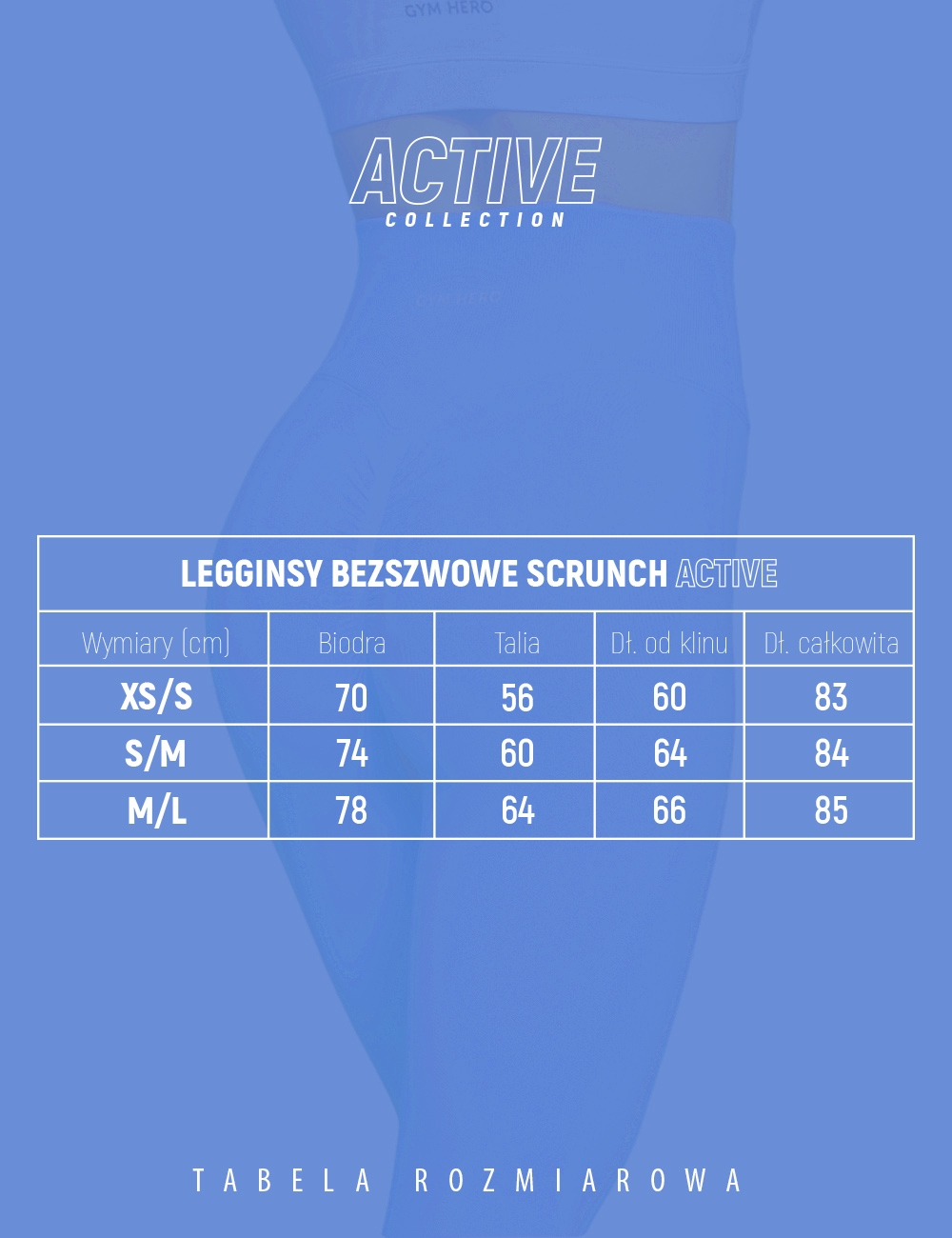 Legginsy Bezszwowe Scrunch Cobalt - Gymhero